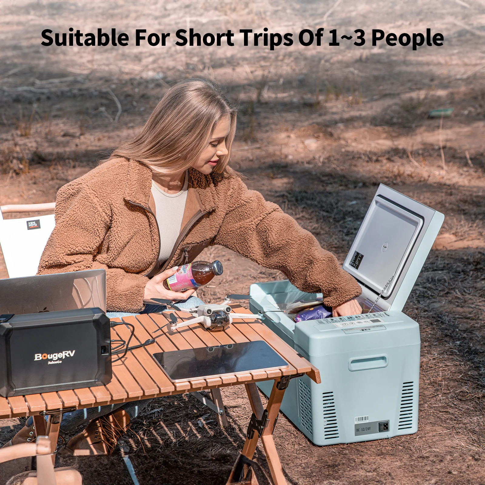 BougeRV 12V 23 Quart Colorful Mint Green Portable Fridge - Image 9
