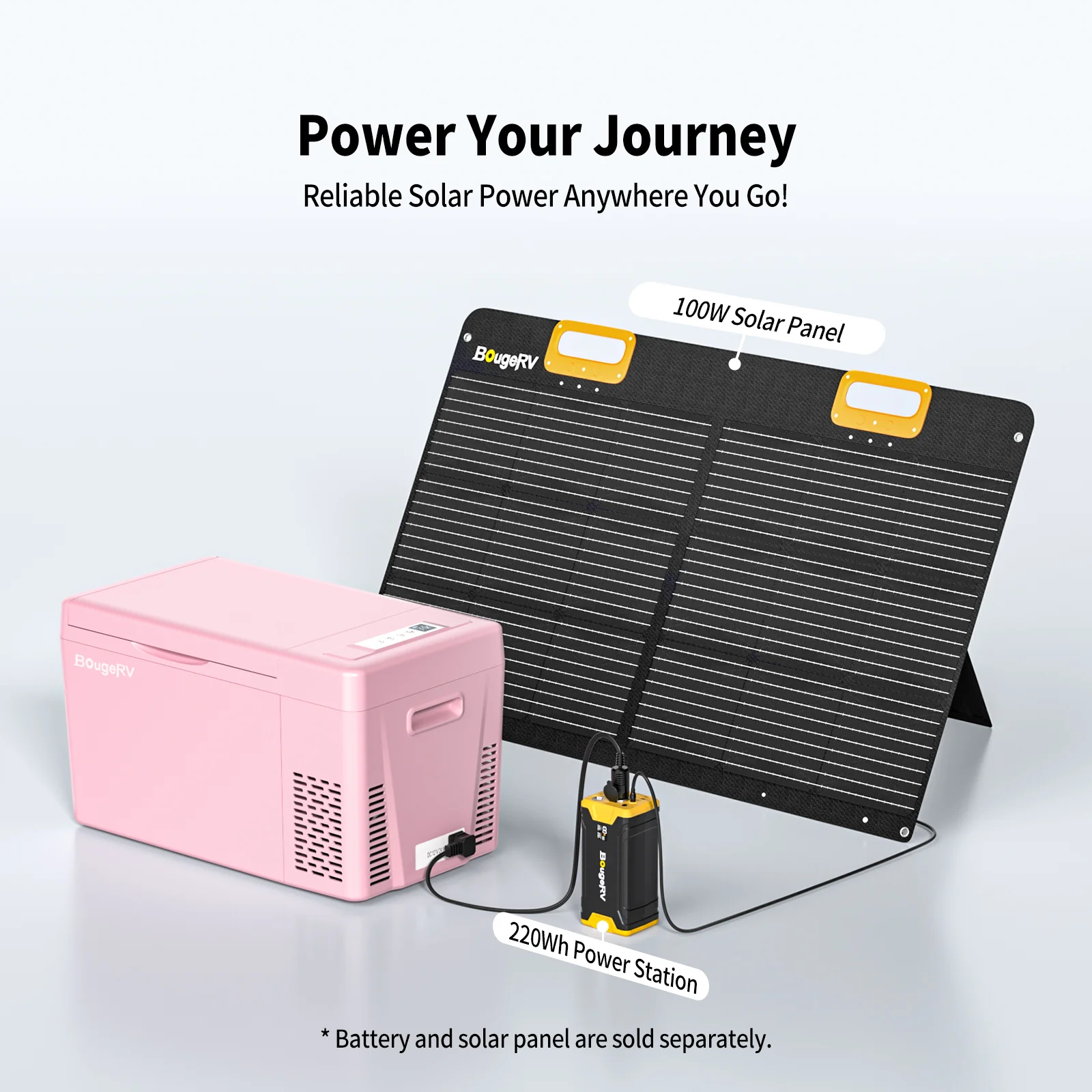BougeRV 12V 23 Quart Colorful Pink Portable Fridge - Image 10