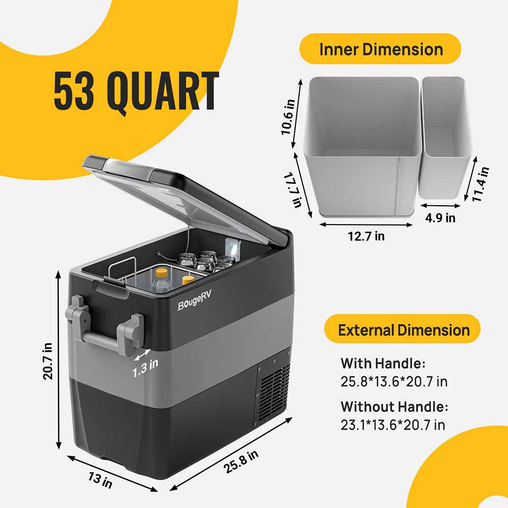 BougeRV 12V 53 Quart (50L) Portable Refrigerator - Image 6