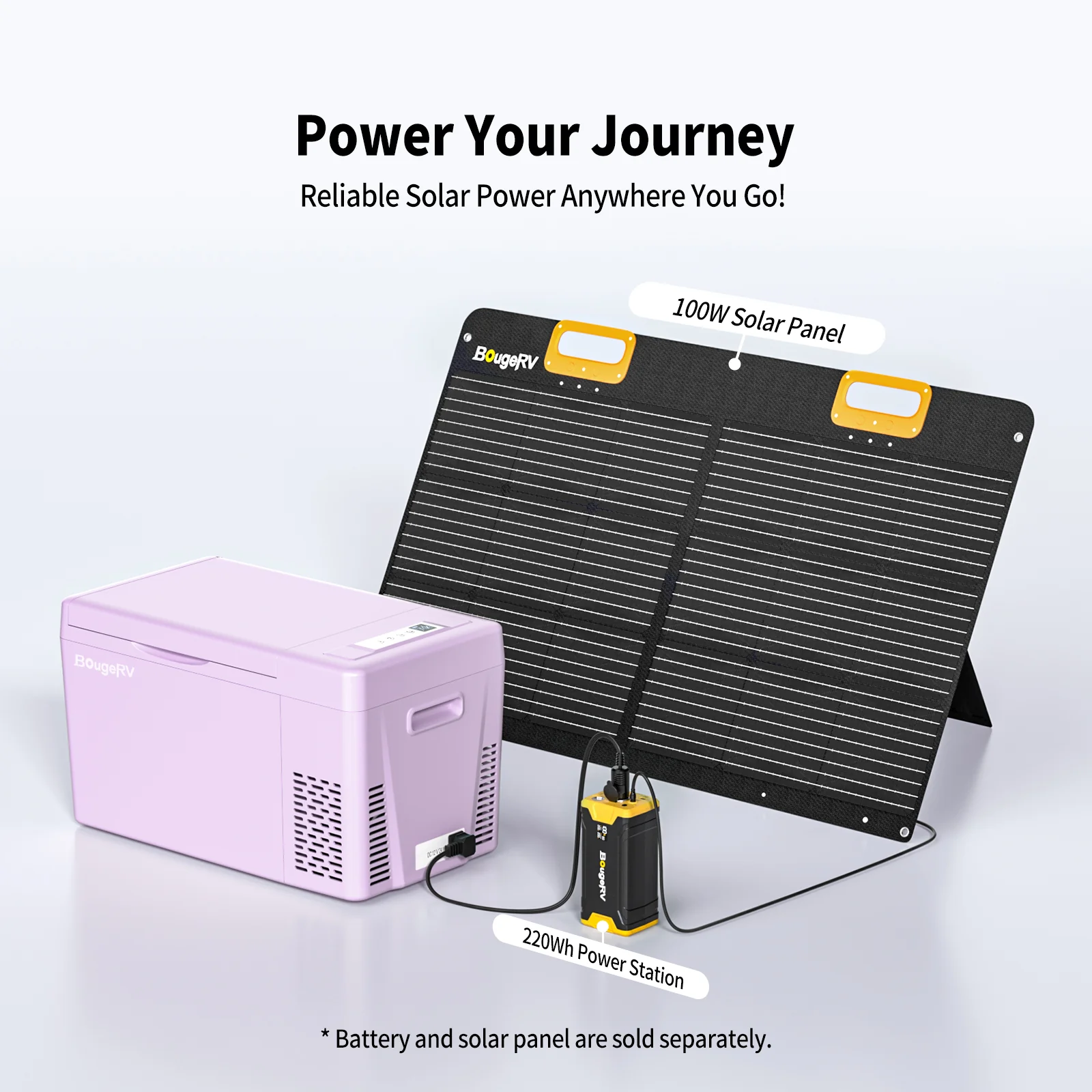 BougeRV 12V 23 Quart Colorful Purple Portable Fridge - Image 10