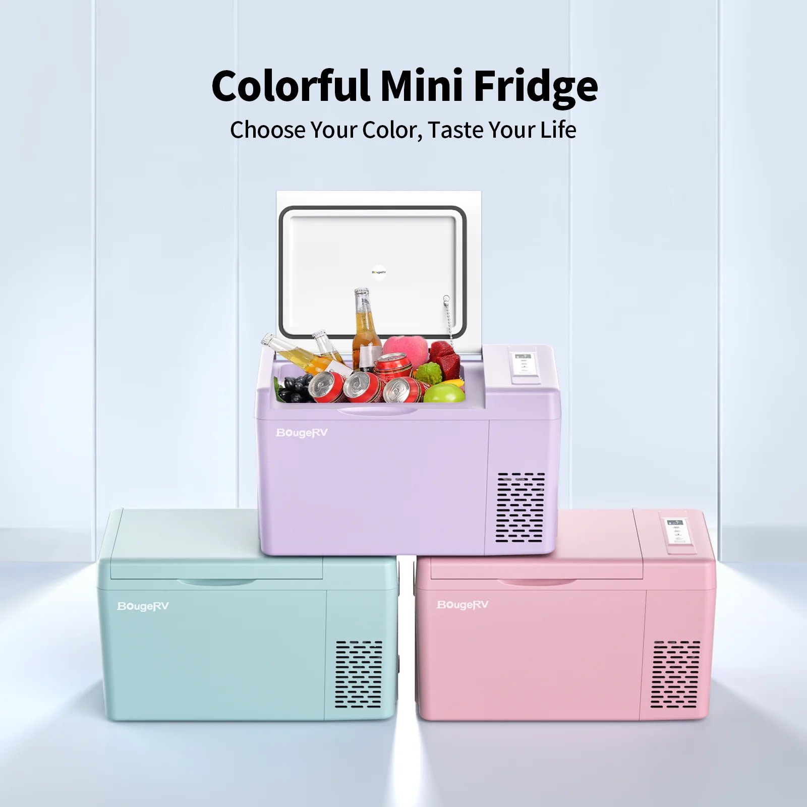 BougeRV 12V 23 Quart Colorful Purple Portable Fridge - Image 3
