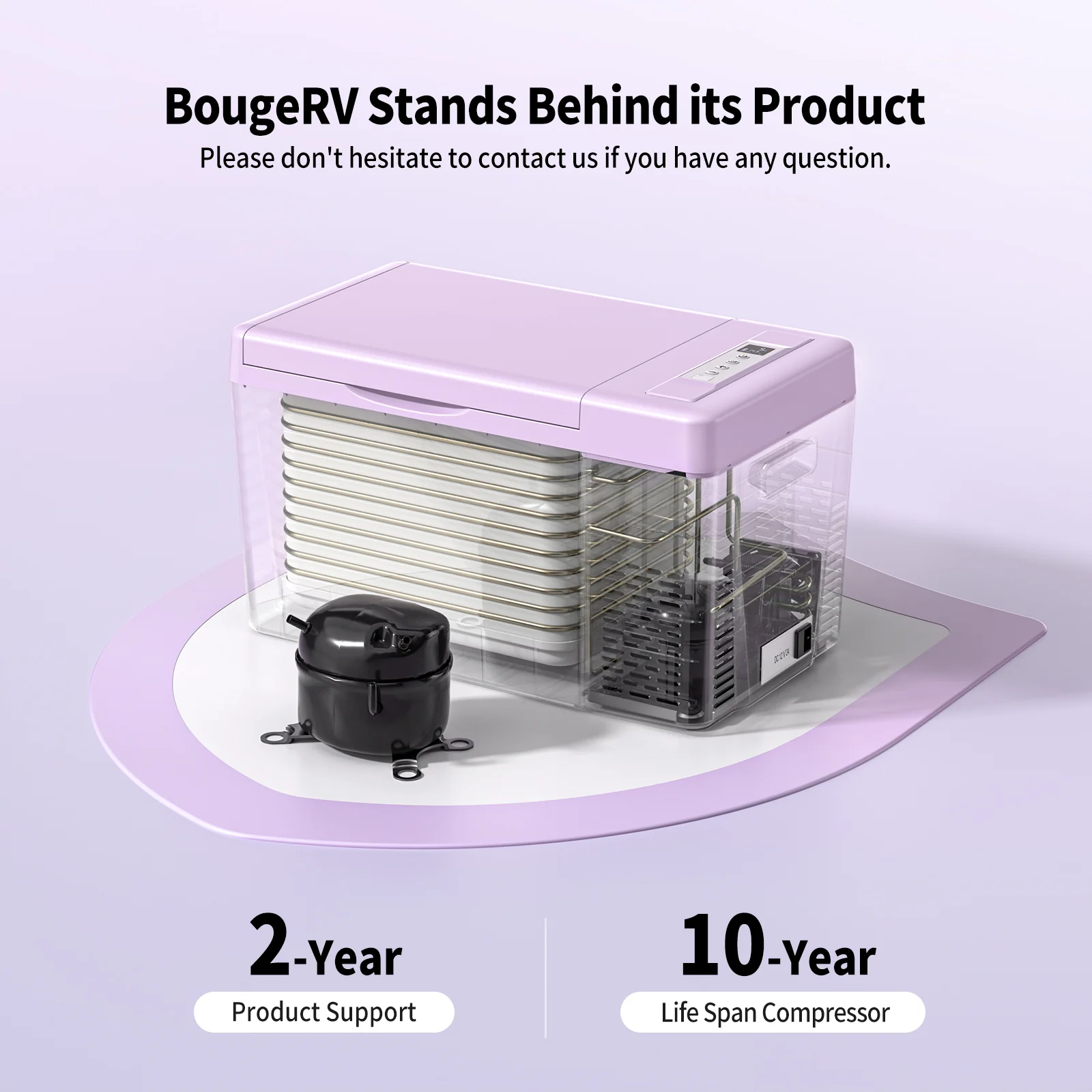 BougeRV 12V 23 Quart Colorful Purple Portable Fridge - Image 7