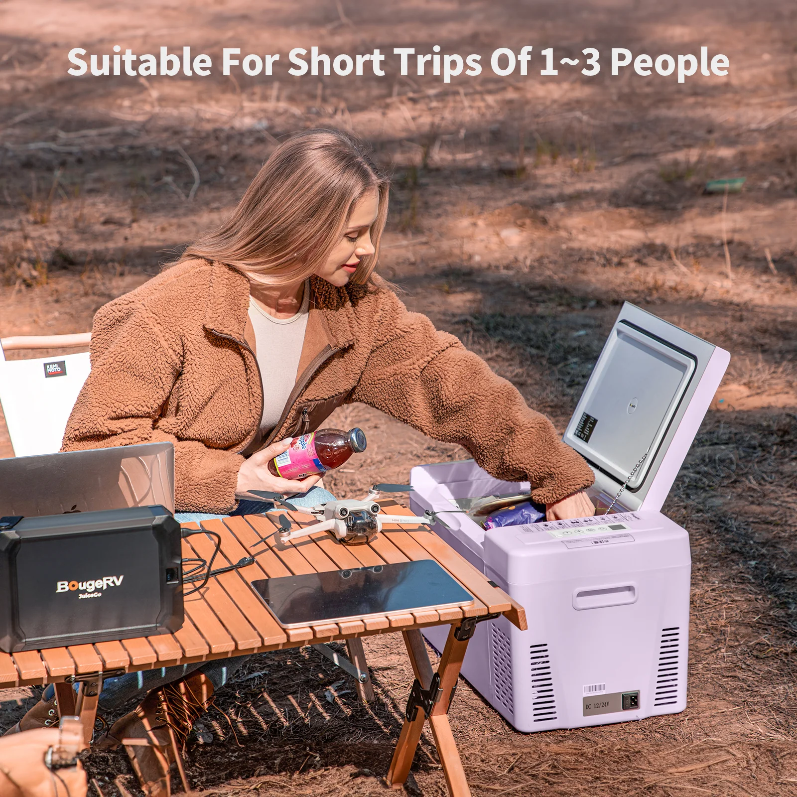 BougeRV 12V 23 Quart Colorful Purple Portable Fridge - Image 8