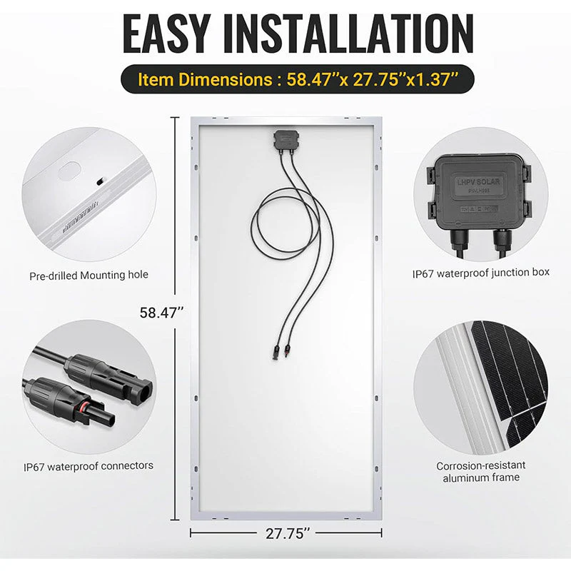 200W 12V 9BB Mono Solar Panel - Image 7