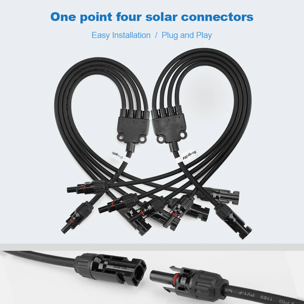 Y Branch Parallel Connectors Extra Long 1 to 4 Solar Cable - Image 4