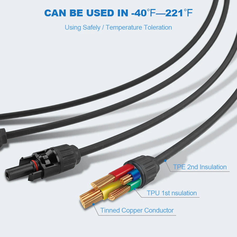 Y Branch Parallel Connectors Extra Long 1 to 4 Solar Cable - Image 5