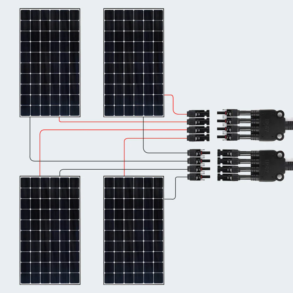 Y Branch Parallel Connectors Extra Long 1 to 4 Solar Cable - Image 9