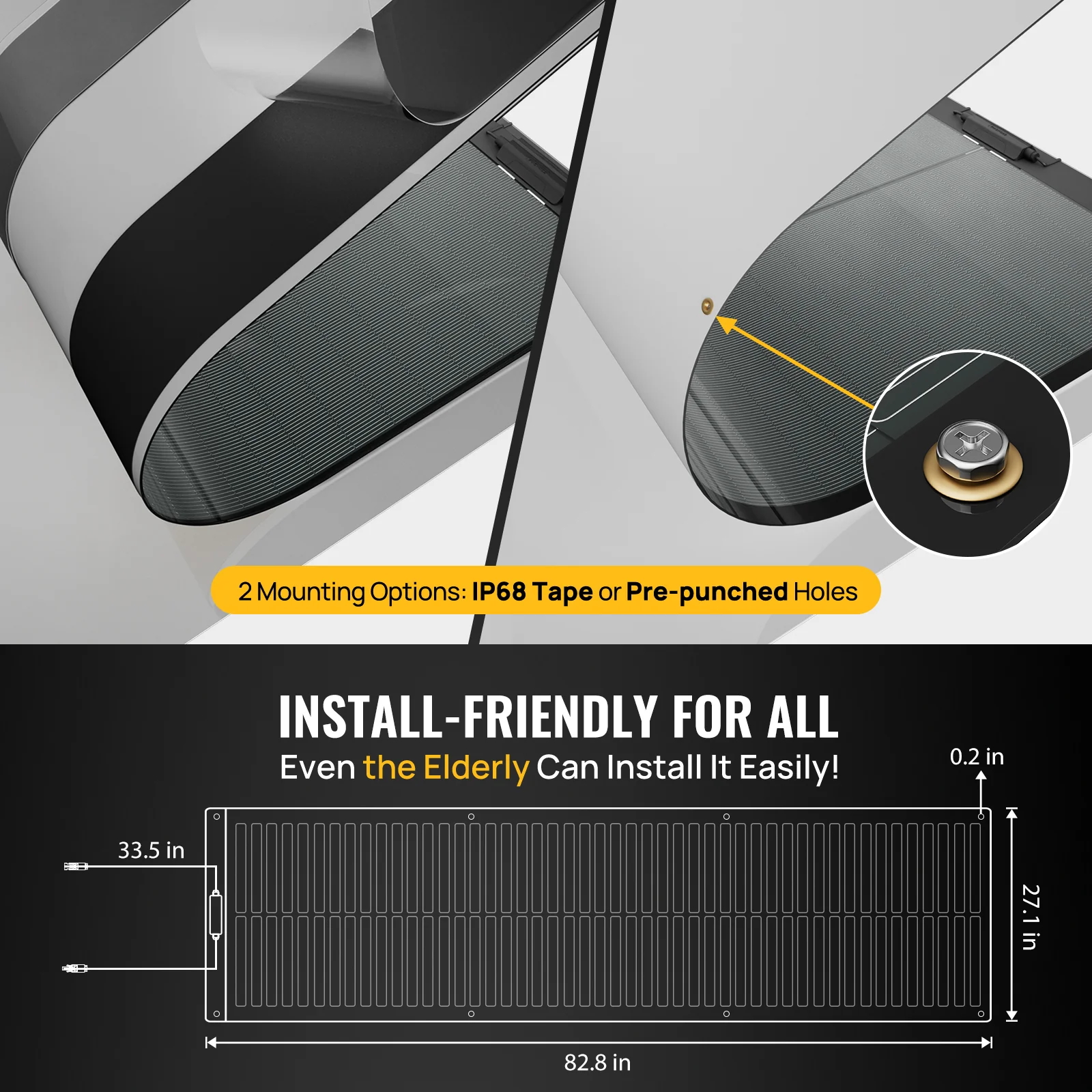 BougeRV 12V 400 Watt CIGS Flexible Solar System Kit (Pre-Punched Holes Version) - Image 5