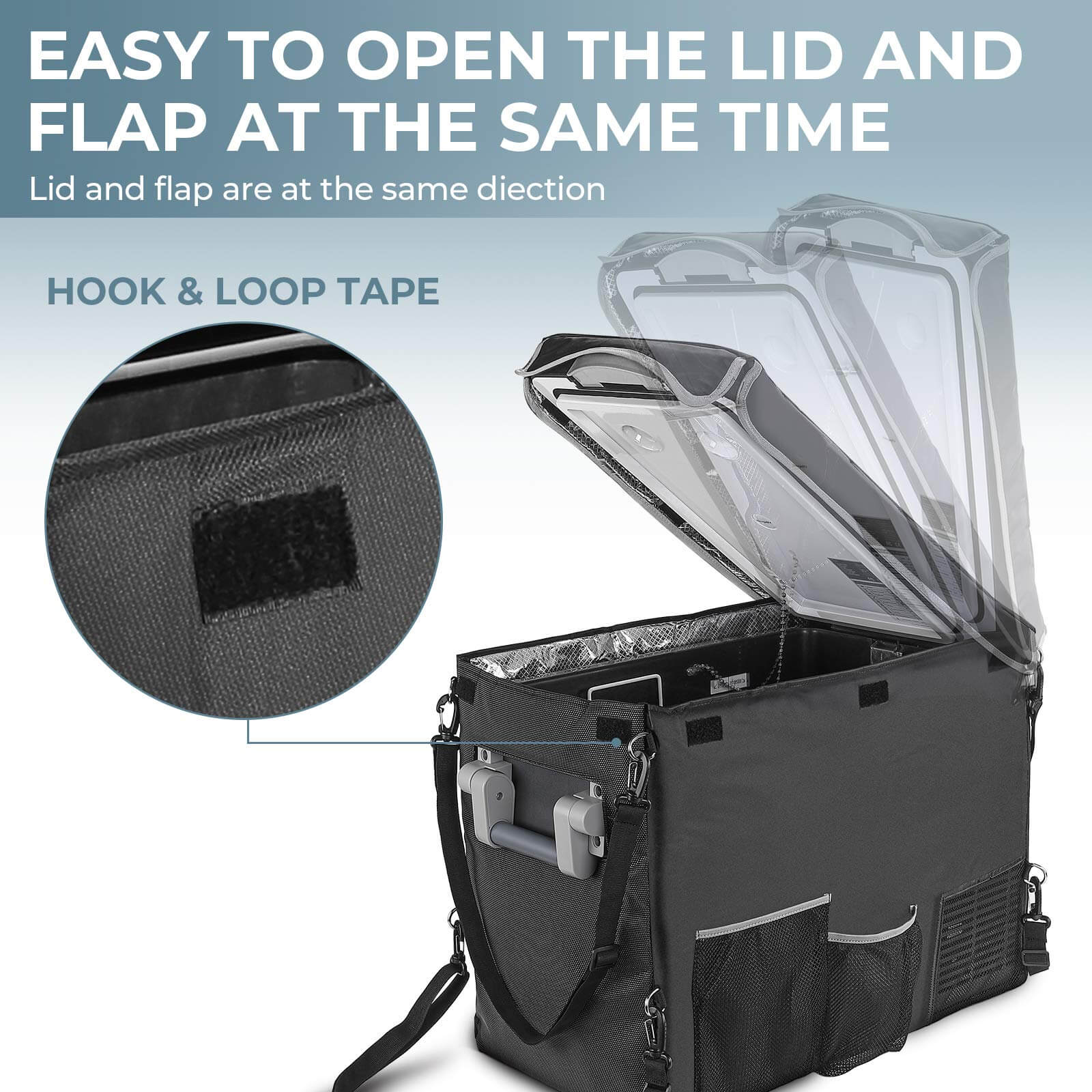 BougeRV 12V 42 Quart (40L) Portable Car Refrigerator Cover - Image 4