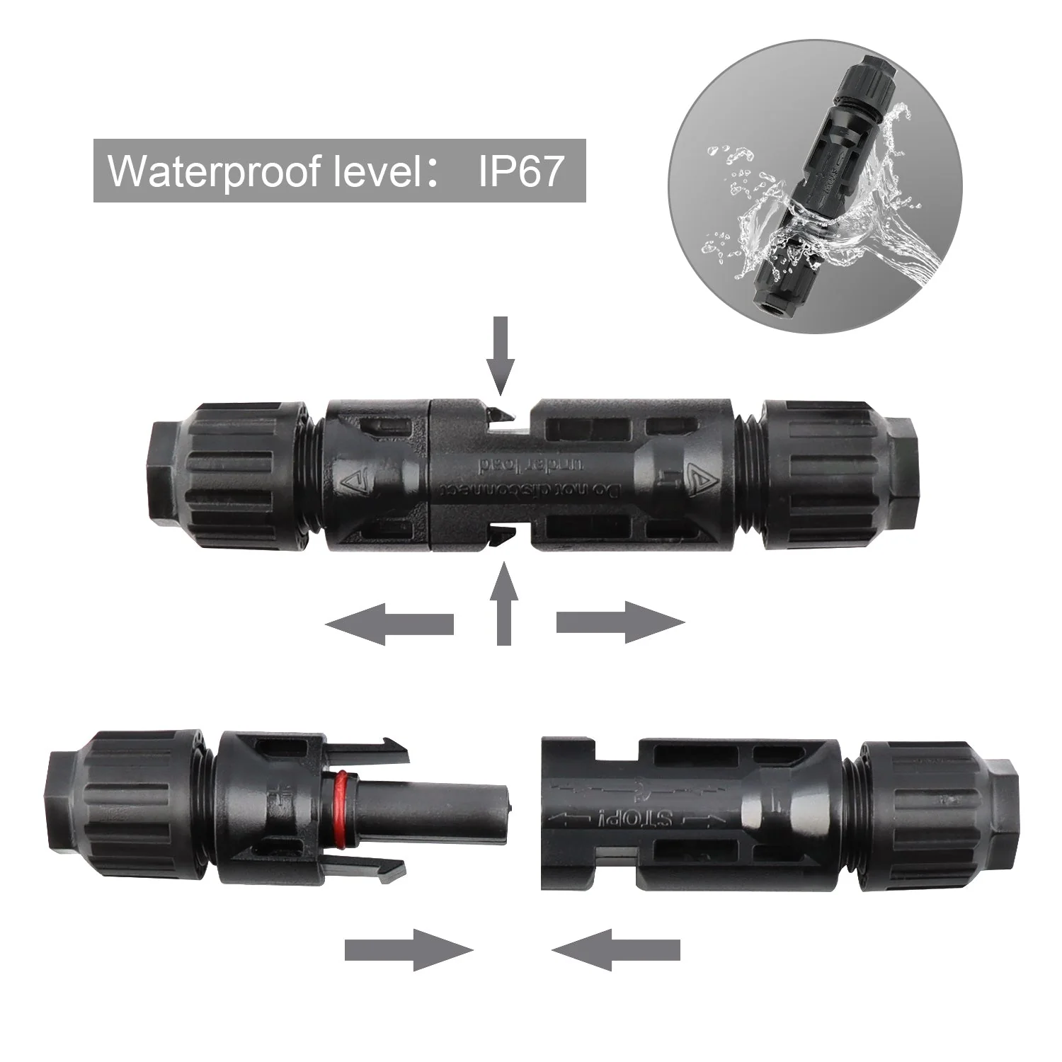 (10AWG) 44PCS Solar Connector with Spanners IP67 Waterproof Male/Female - Image 3