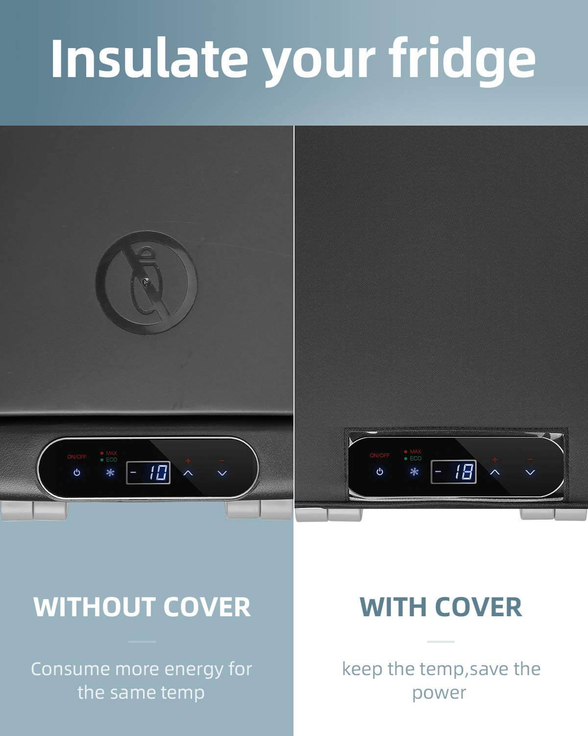 BougeRV 12V 53 Quart (50L) Portable Car Refrigerator Cover - Image 5