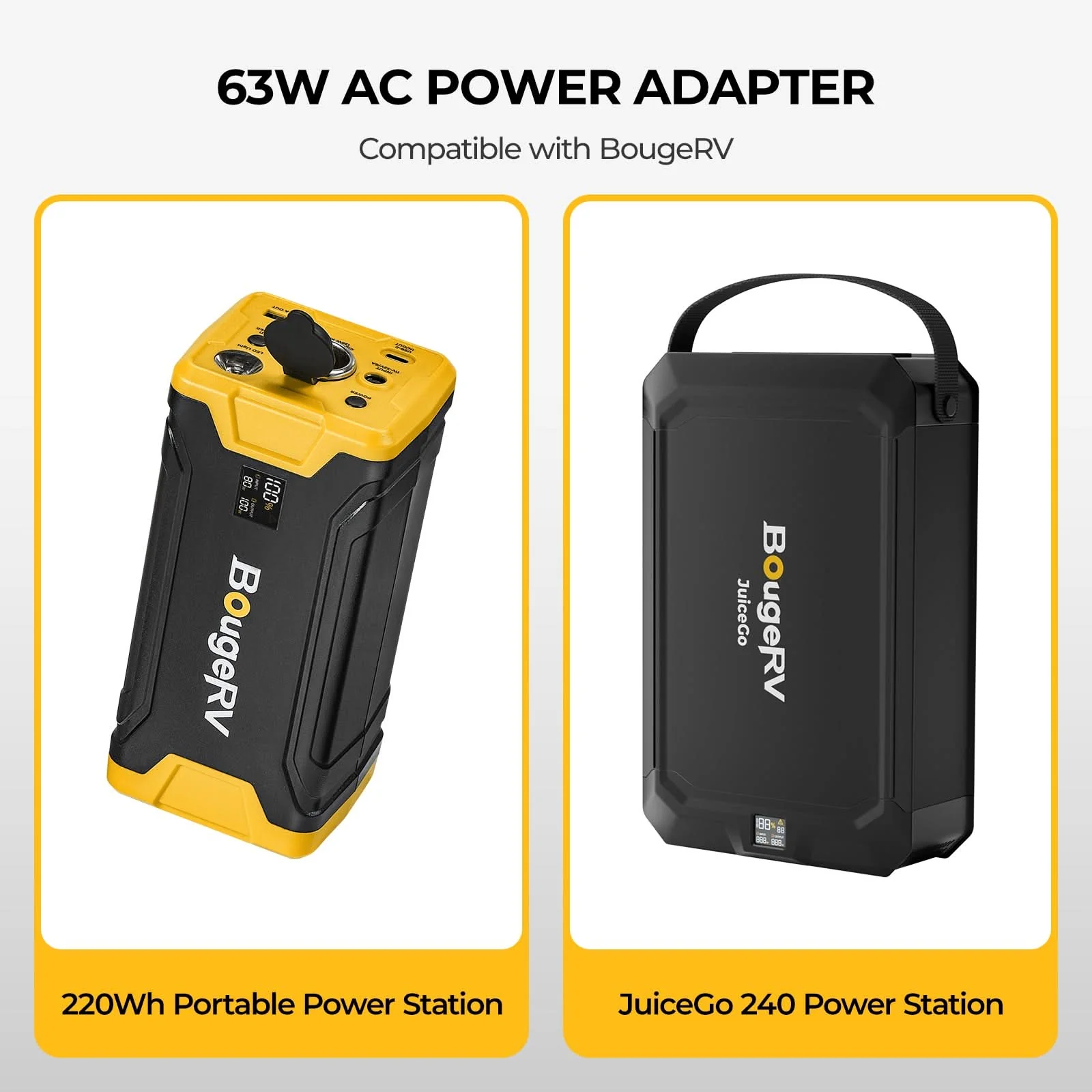 BougeRV 63W AC Power Cord for JuiceGo and 220Wh Power Supply - Image 4