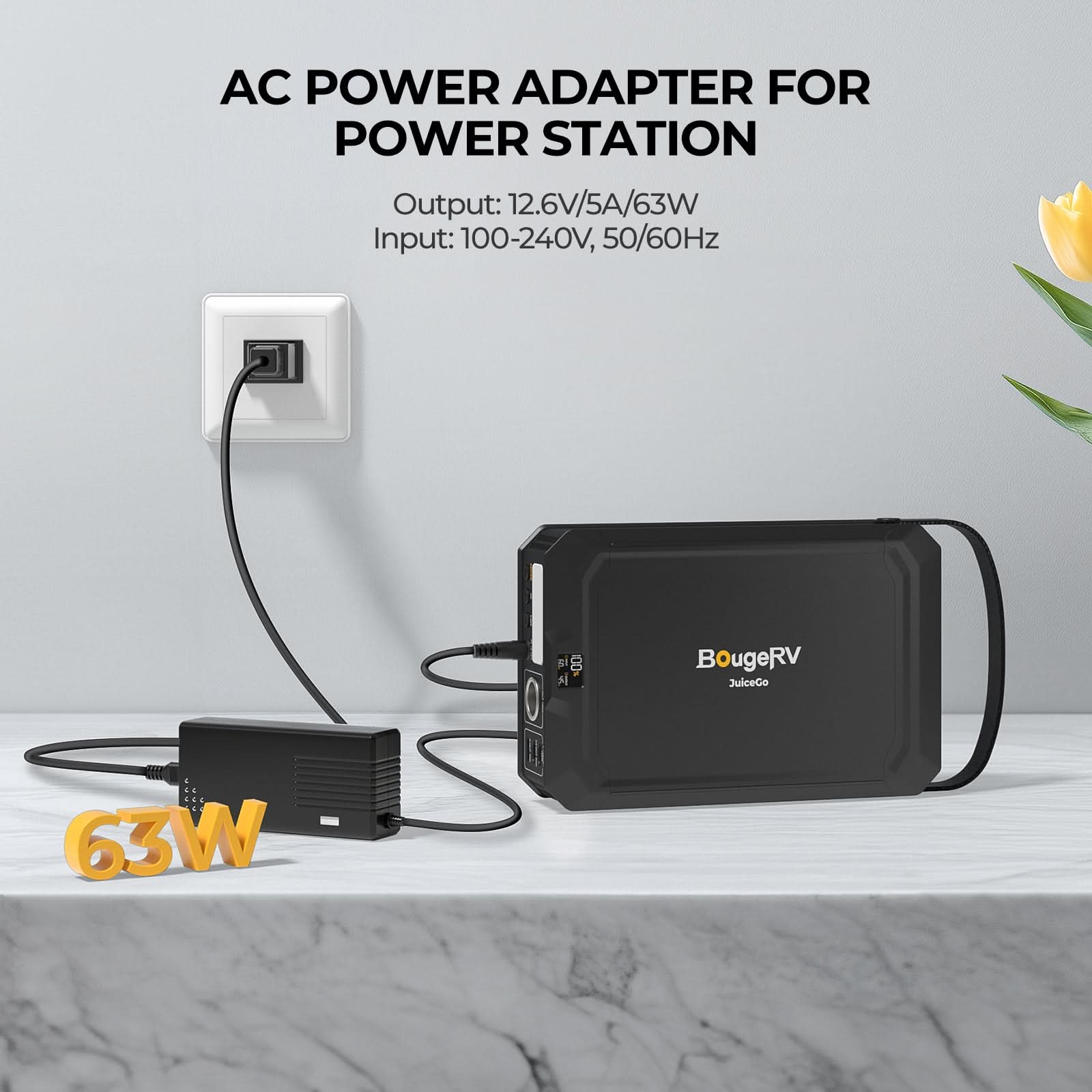 BougeRV 63W AC Power Cord for JuiceGo and 220Wh Power Supply - Image 6