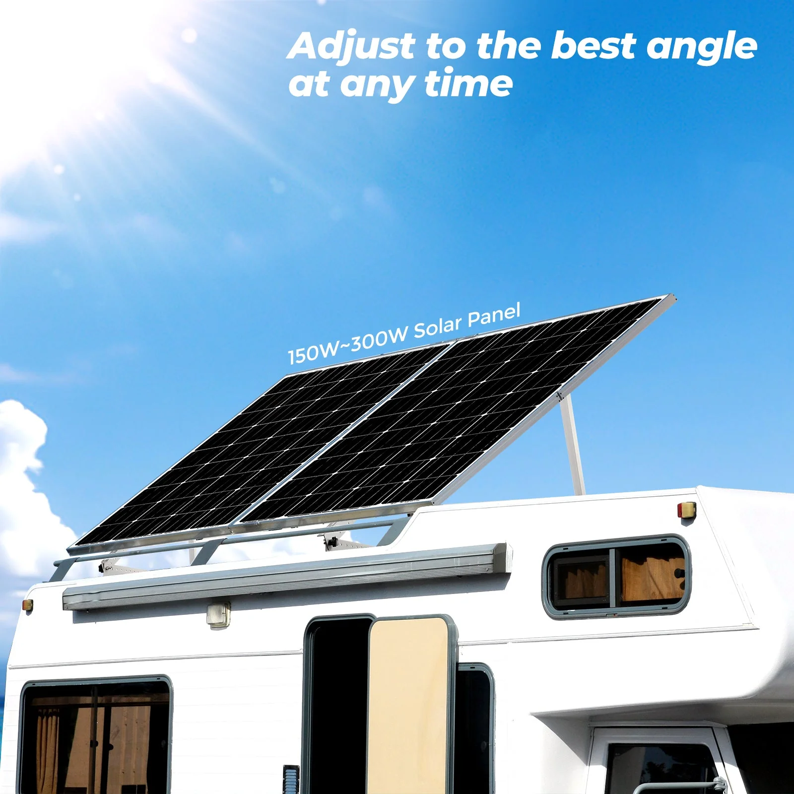 41 in Adjustable Solar Panel Tilt Mount Brackets - Image 3