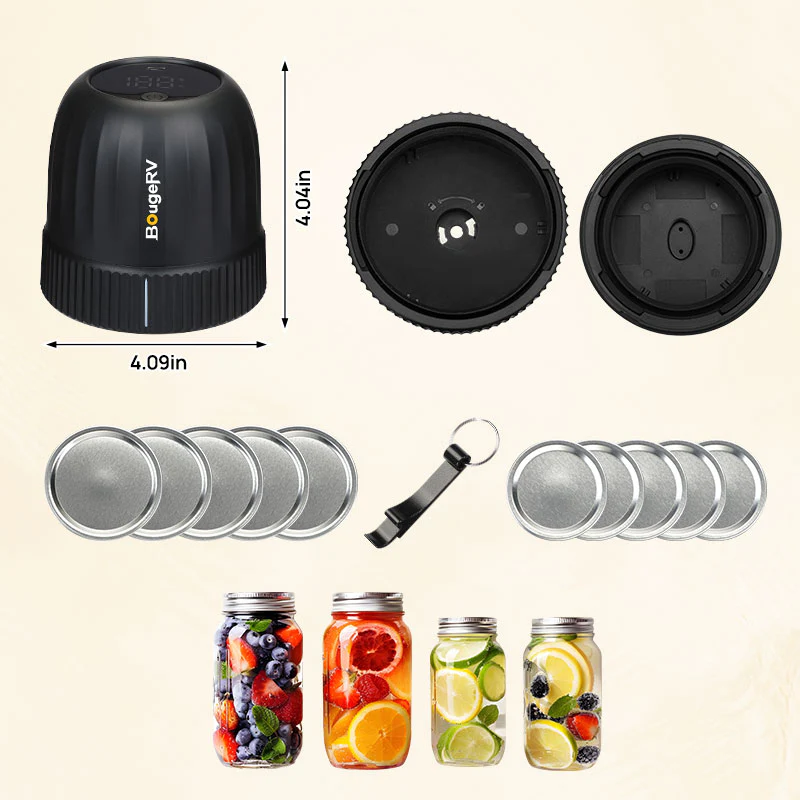 BougeRV Auto Stop Mason Jar Vacuum Sealer Kit - Image 3