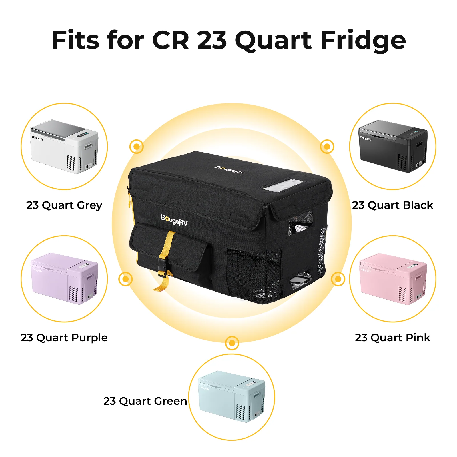 BougeRV 12V 23 Quart Portable Car Refrigerator Cover - Image 6
