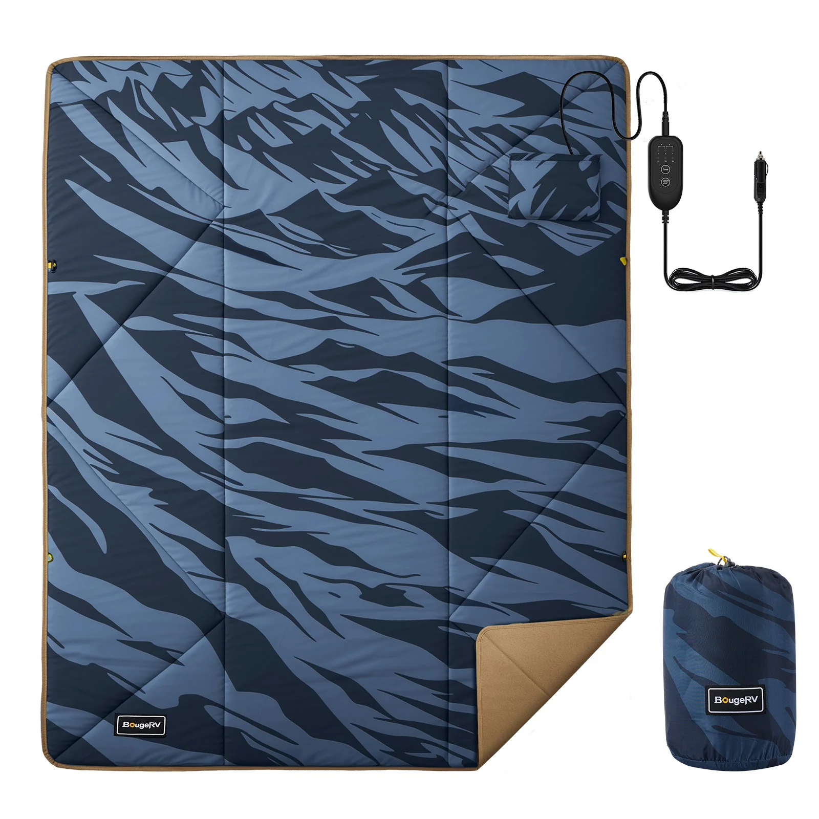 BougeRV 12V Outdoor Heated Blanket-5 Heat Settings, APP Remote Control(Blue) - Image 3