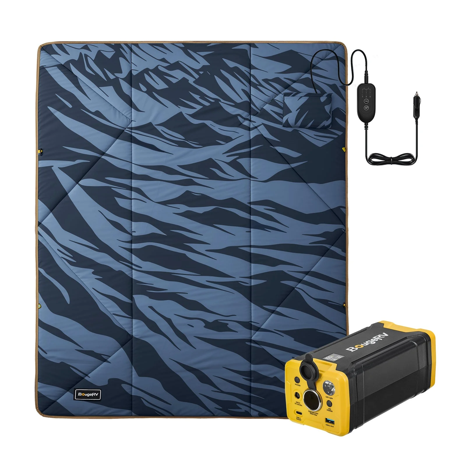 BougeRV 12V Outdoor Heated Blanket-5 Heat Settings, APP Remote Control(Blue) - Image 5