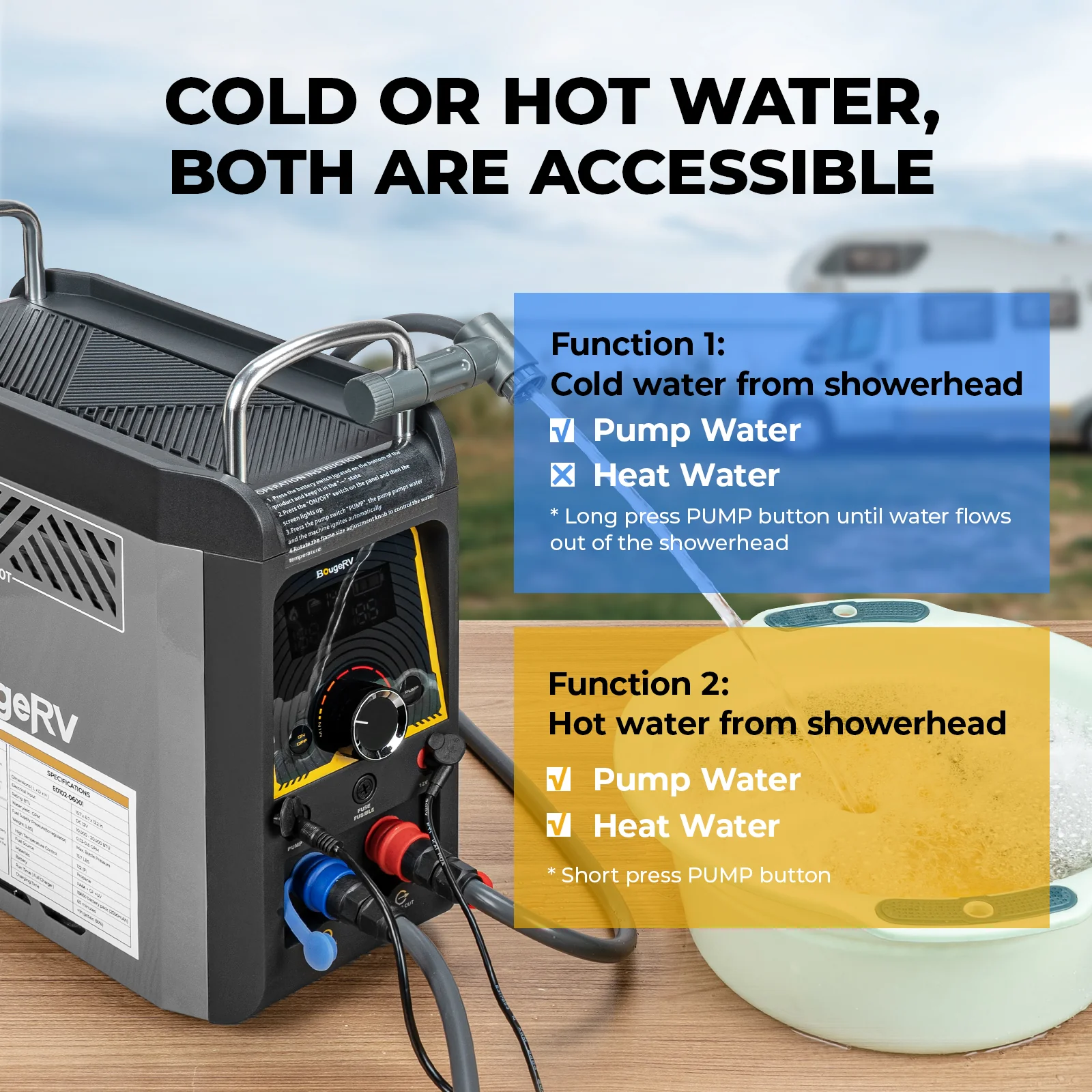 BougeRV Portable Propane Outdoor Camping Water Heater - Image 11