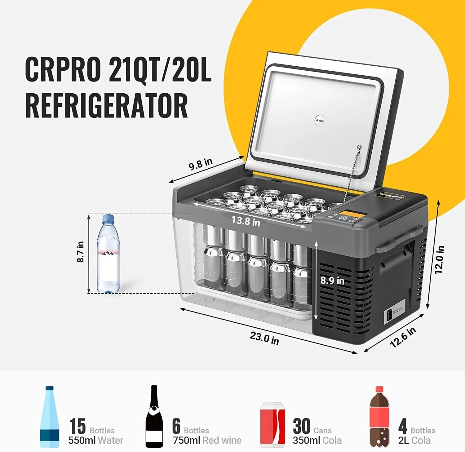 CRPRO20 21 Quart Portable Refrigerator With 220Wh Power Station - Image 8