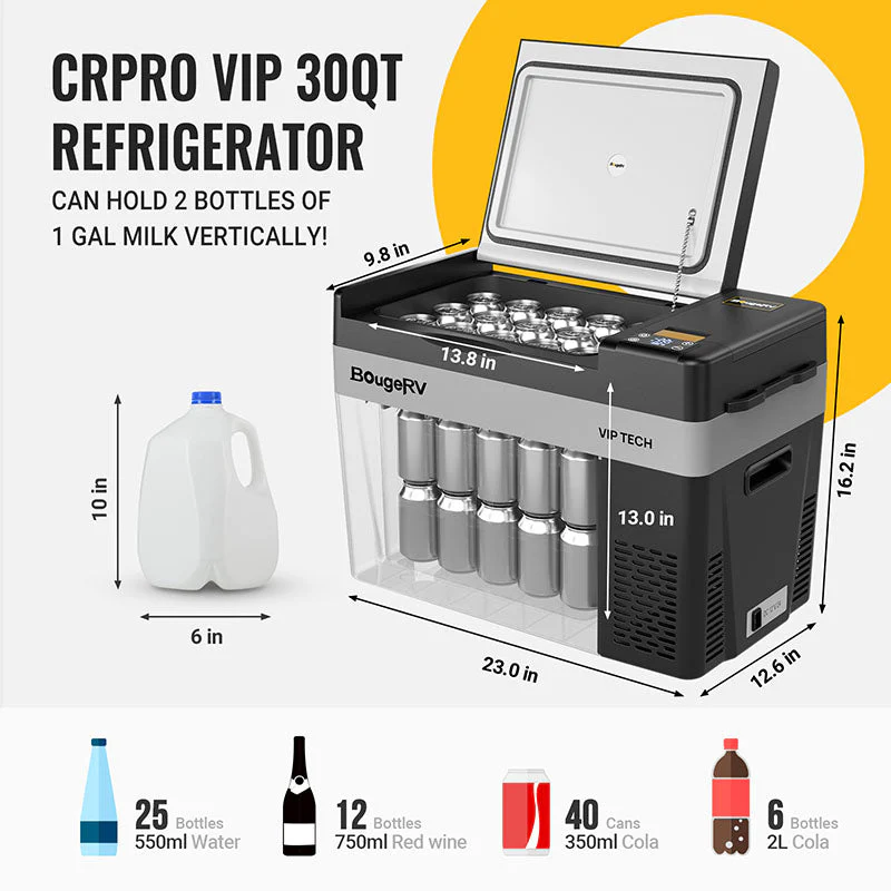 CRPRO30 VIP Upgraded 30 Quart 12V Car Fridge Kit - Image 6