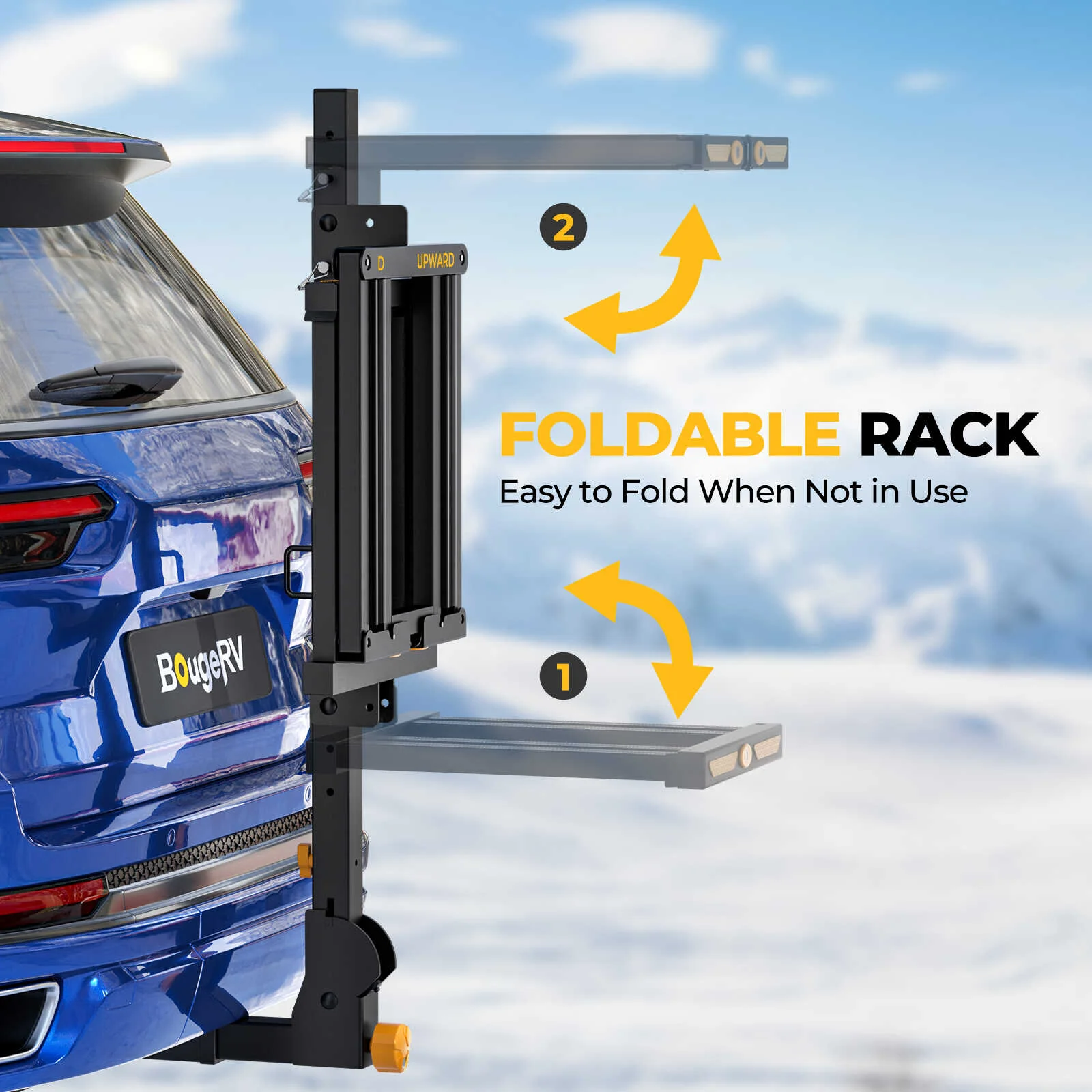 BougeRV Hitch Ski Snowboard Rack with Security Lock - Image 9