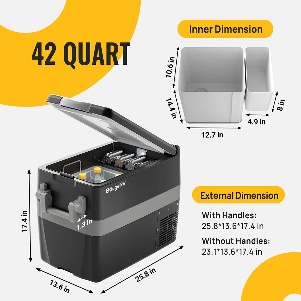 BougeRV 12V 42 Quart (40L) Portable Refrigerator/Freezer - Image 6