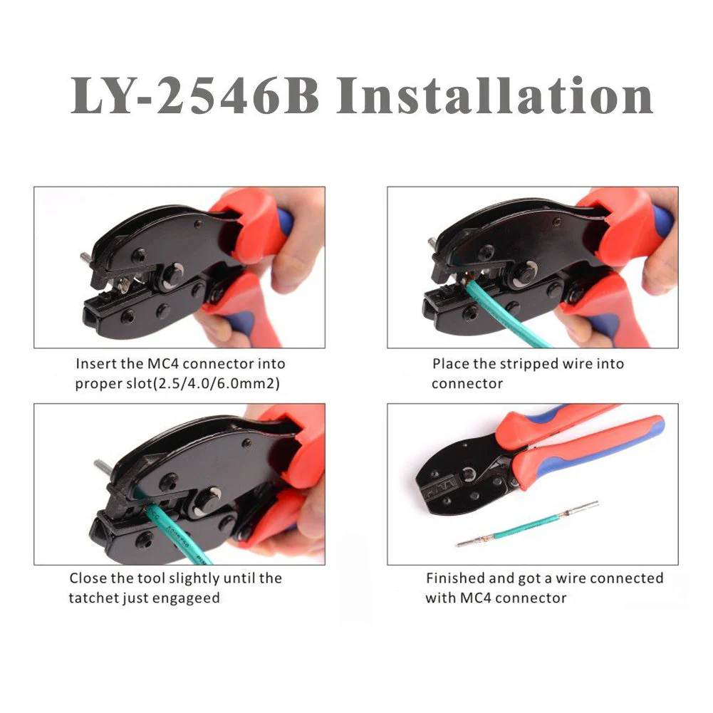 Solar Connectors Crimp Tool Kit for 10/11/12/13 AWG Solar Wire 6 Pairs - Image 8