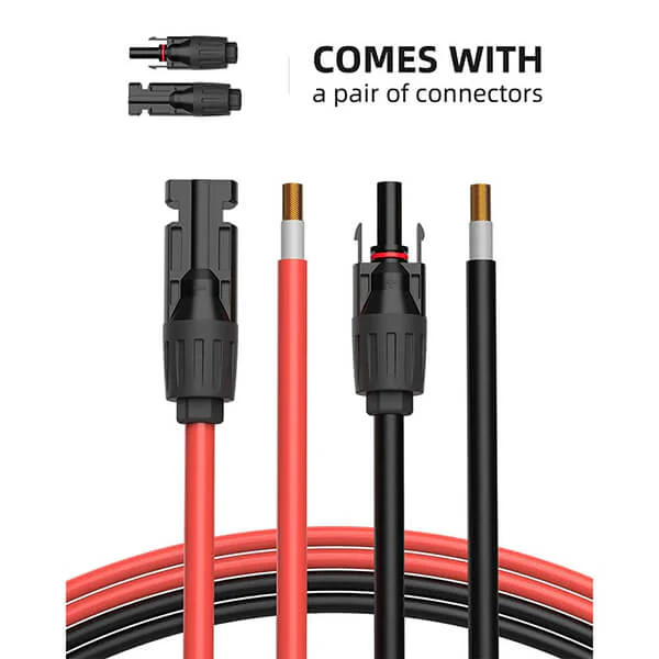 Solar Extension Cable with Extra Free Connectors(xx FT Red+xx FT Black) - Image 8