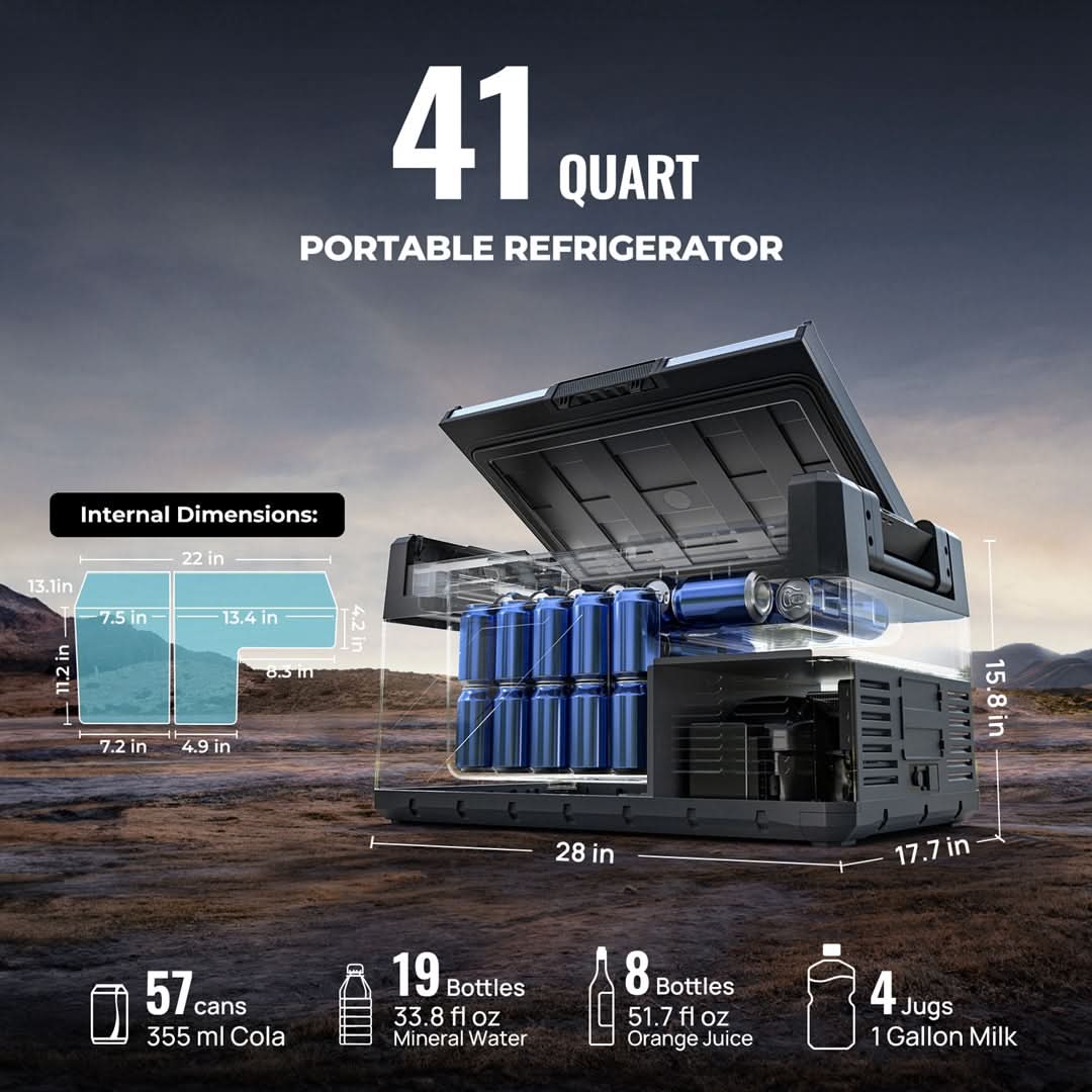 BougeRV Rocky V2.0 41QT Dual Zone 12V Portable Fridge - Image 6