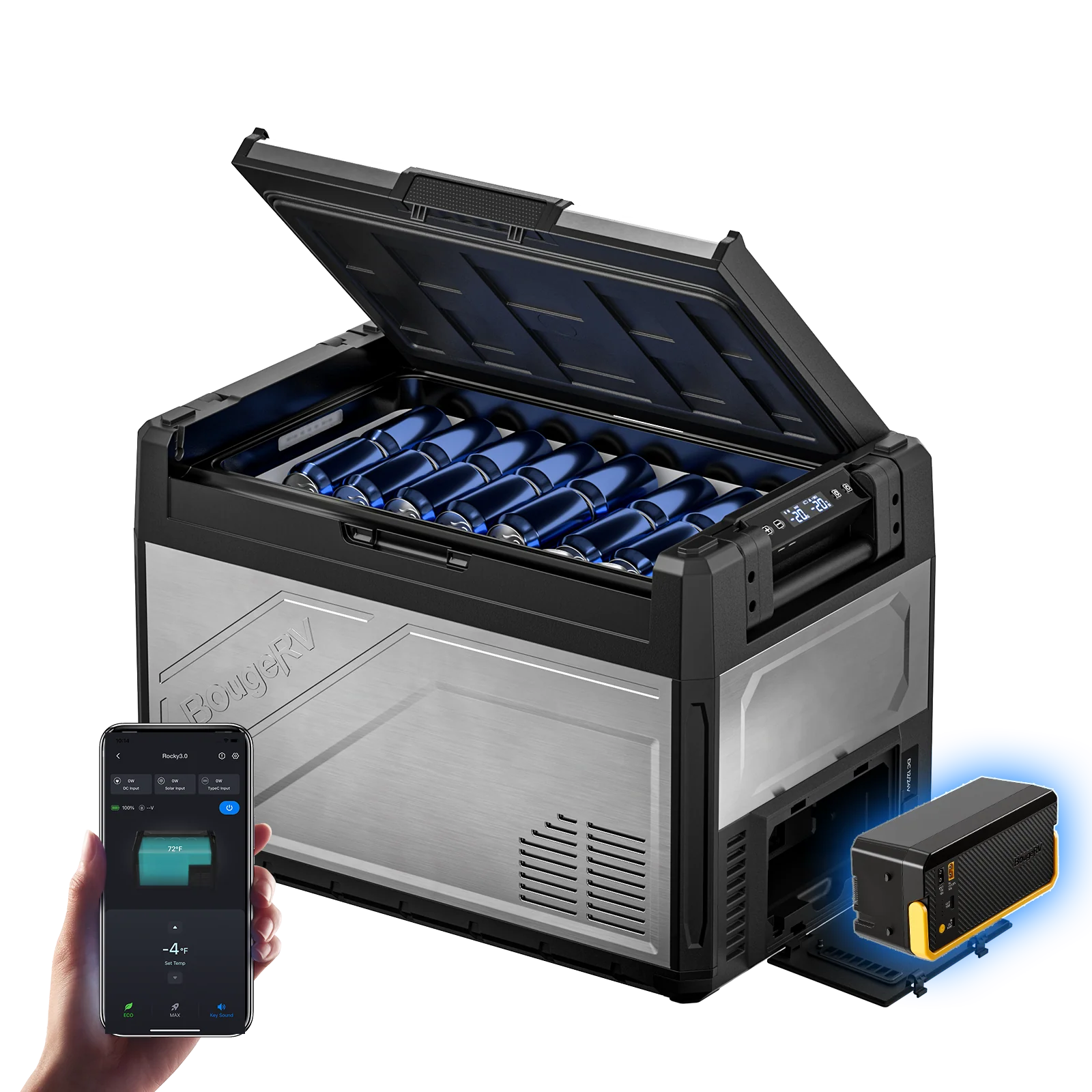 BougeRV Rocky V3.0 55QT Dual Zone 12V Portable Fridge - Image 5