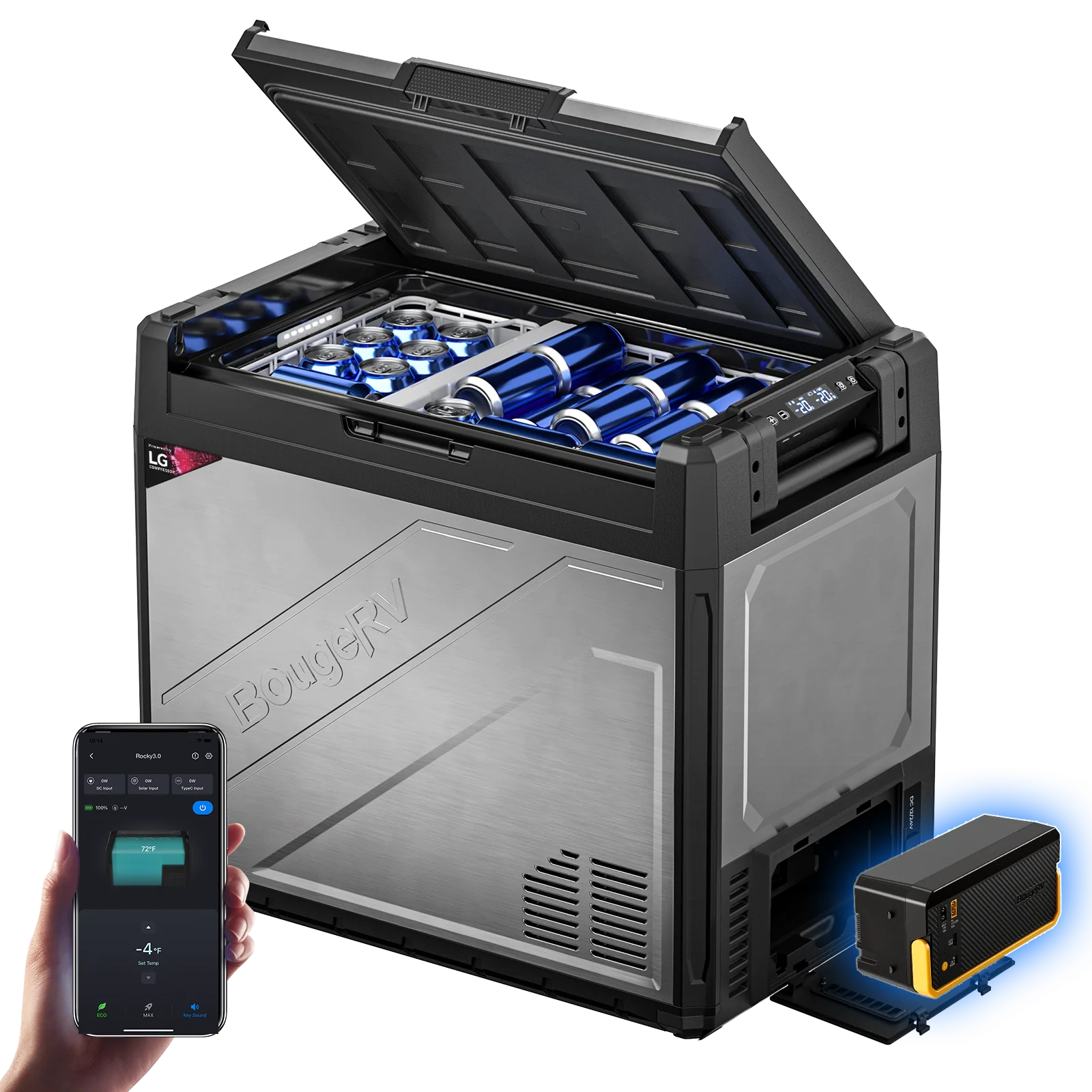 BougeRV Rocky V3.0 81QT Dual Zone 12V Portable Fridge - Image 4
