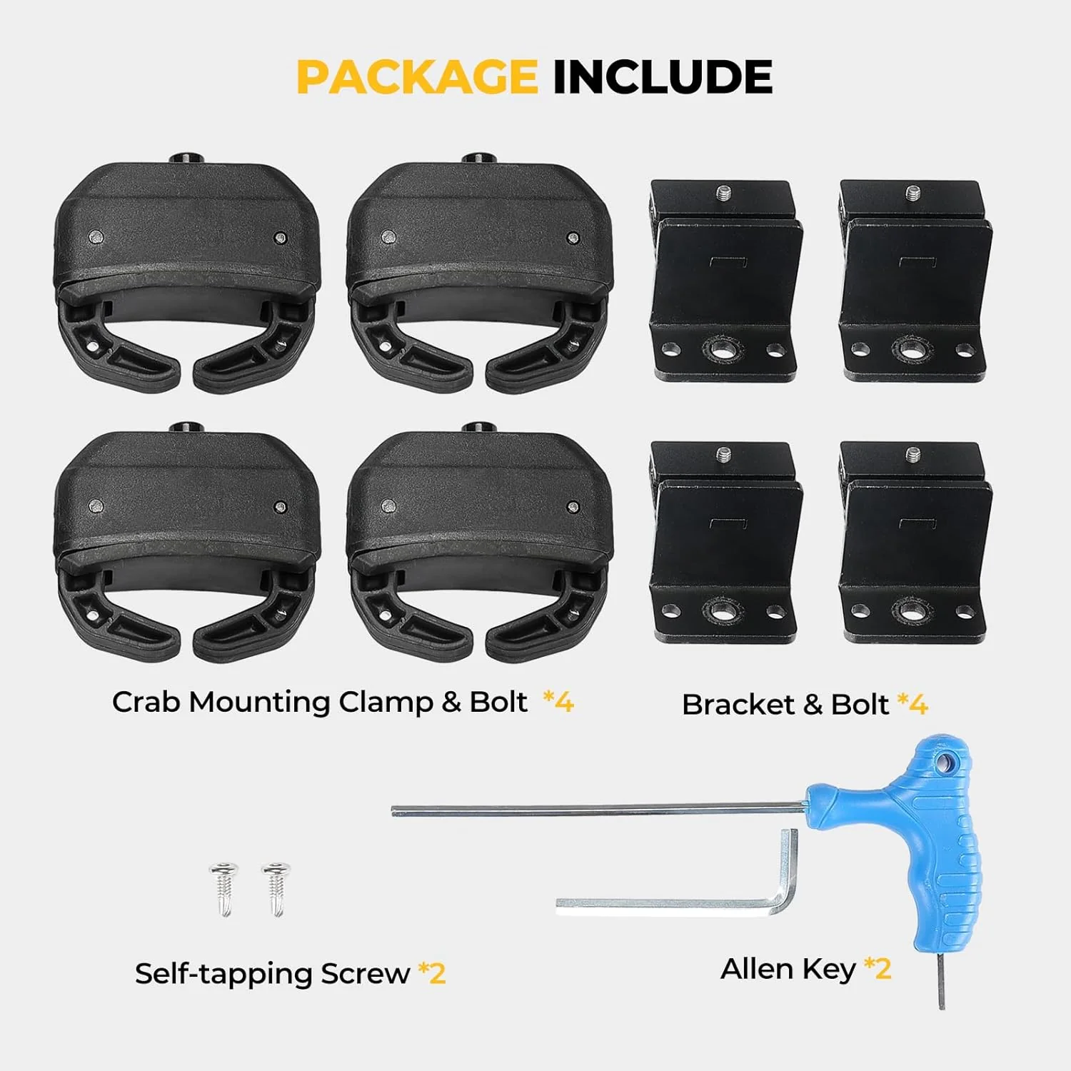 BougeRV Solar Panel Crab Mounting Kit for Cars with Cross Bars - Image 7