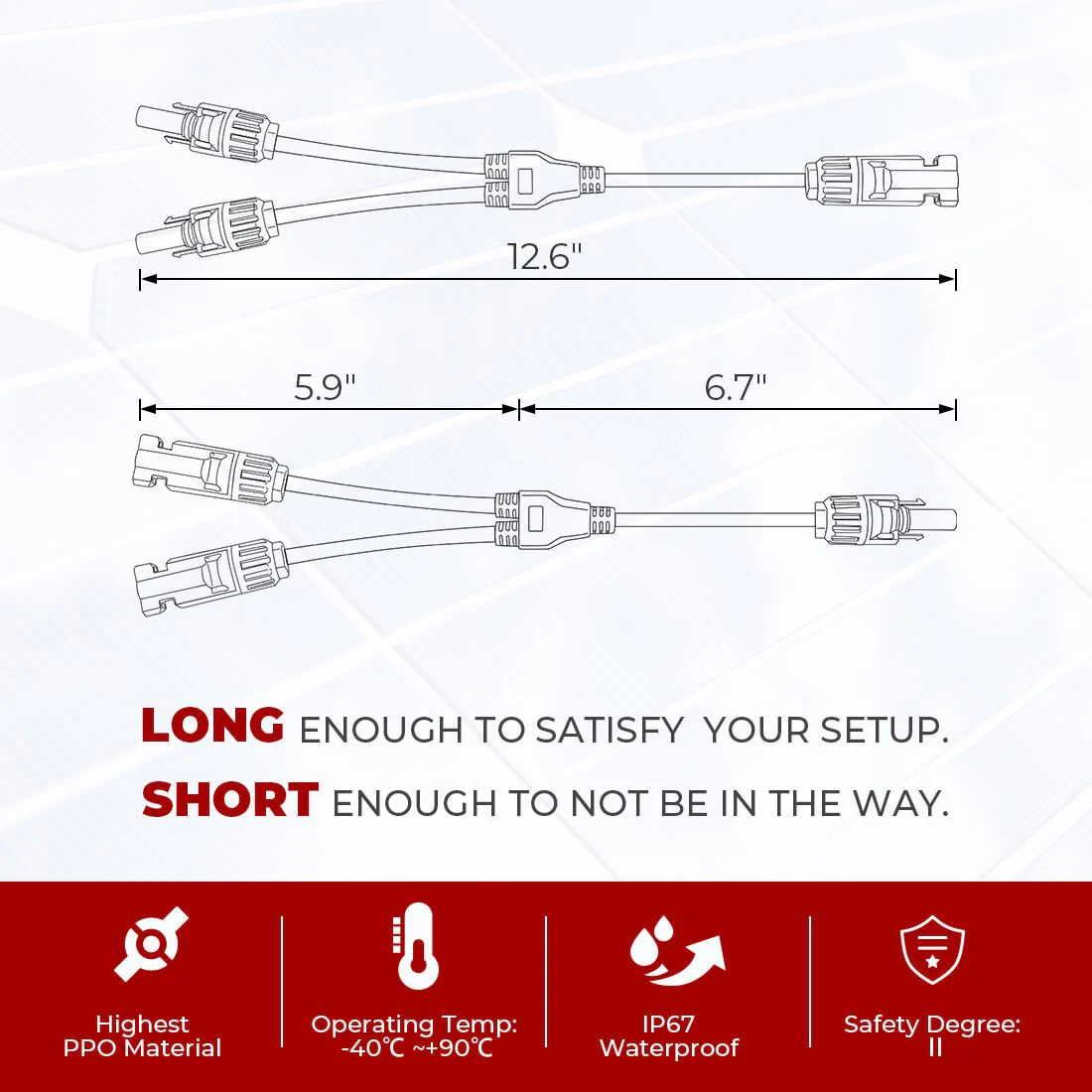 Solar Connectors Y Branch Parallel Adapter Cable Wire - Image 4