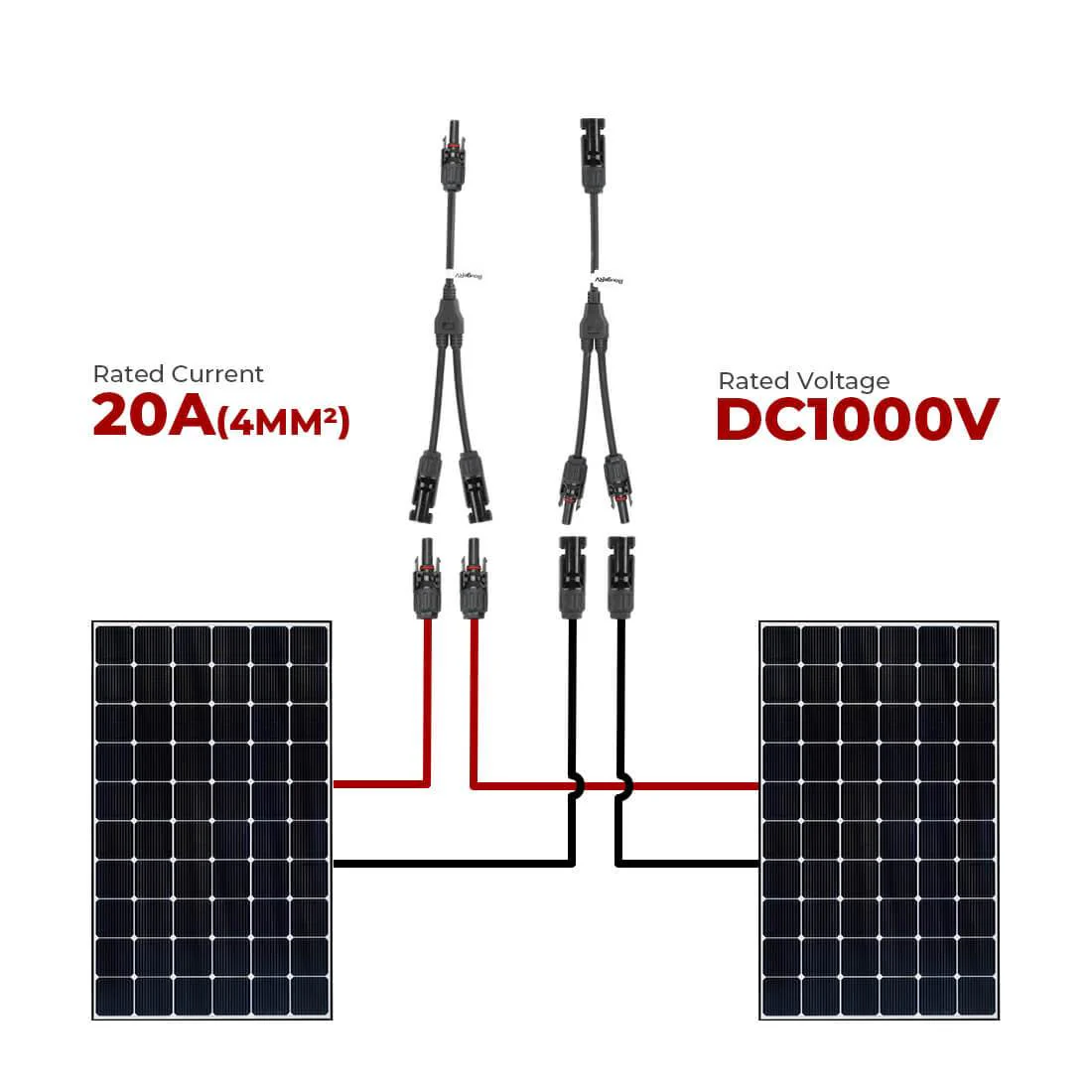 Solar Connectors Y Branch Parallel Adapter Cable Wire - Image 6