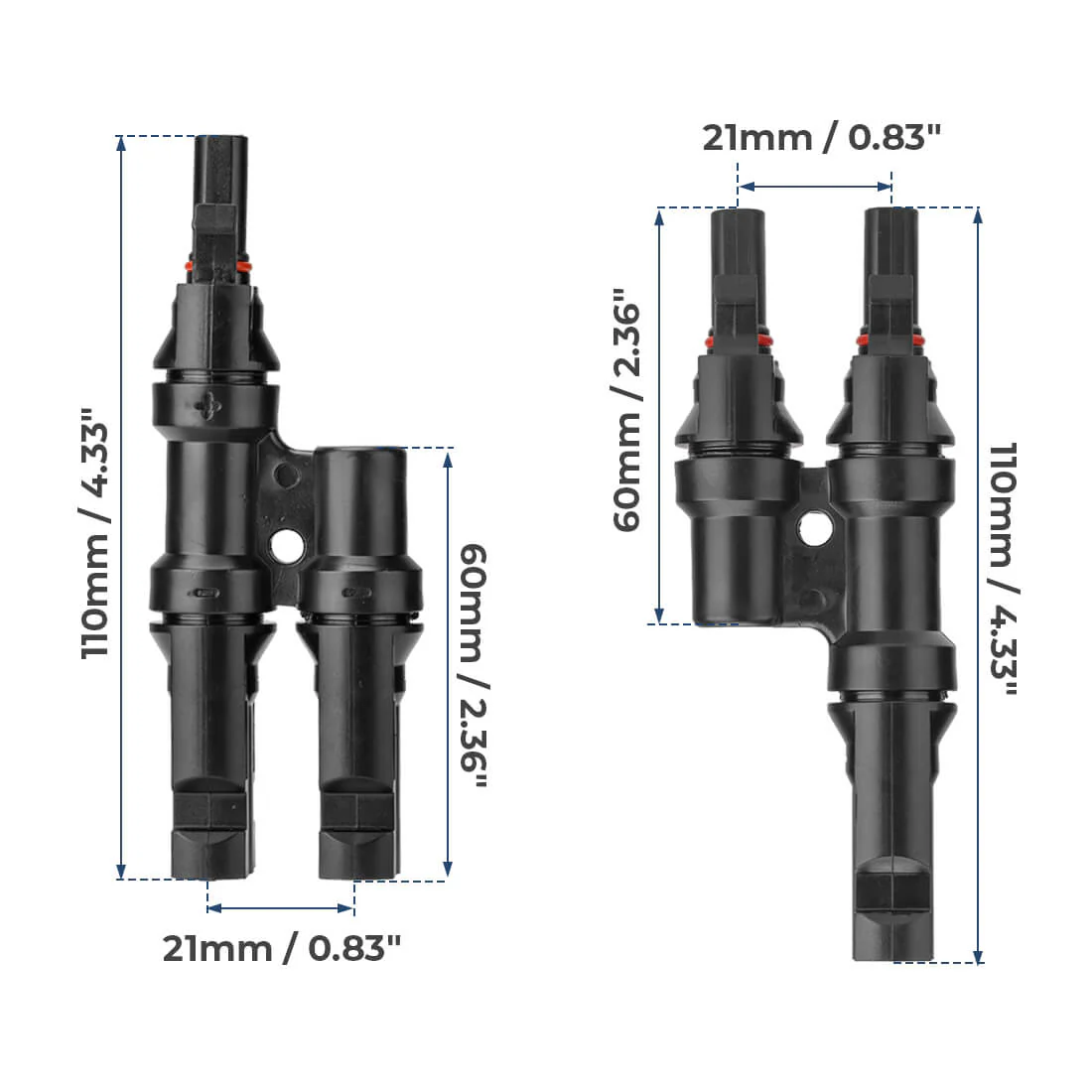 Solar Branch Connectors Y Connector in Pair MMF+FFM Parallel Connection - Image 3