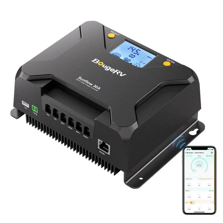 BougeRV Sunflow 30A MPPT Solar Charge Controller 12V/24V - Image 9