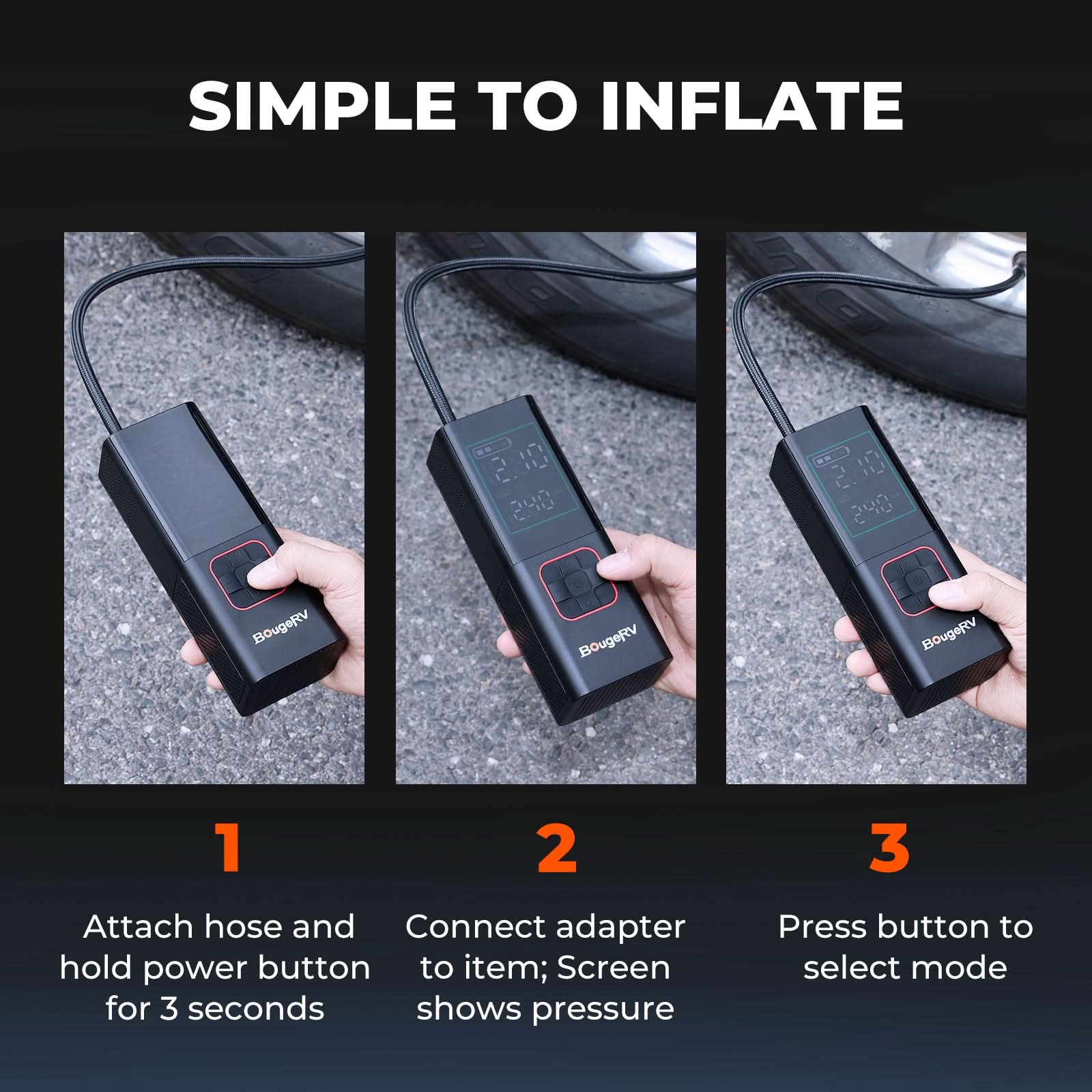 BougeRV Tire Inflator Portable Air Compressor - Image 8